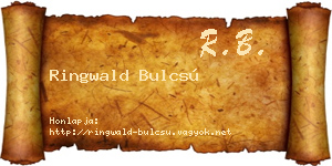 Ringwald Bulcsú névjegykártya