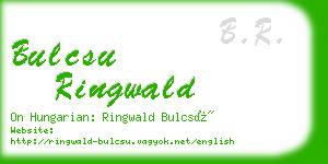bulcsu ringwald business card